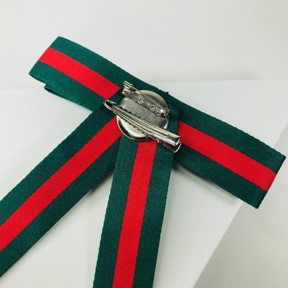 🆑 Ribbon Bowknot Brooch in Green - Picture 2 of 5